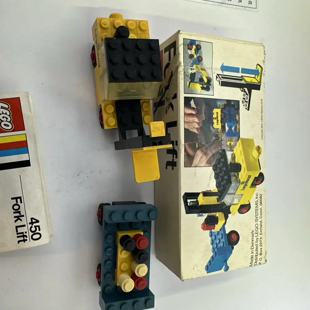 1973 Legoland Construction 450 Fork Lift Complete w/Box & Instructions Vintage